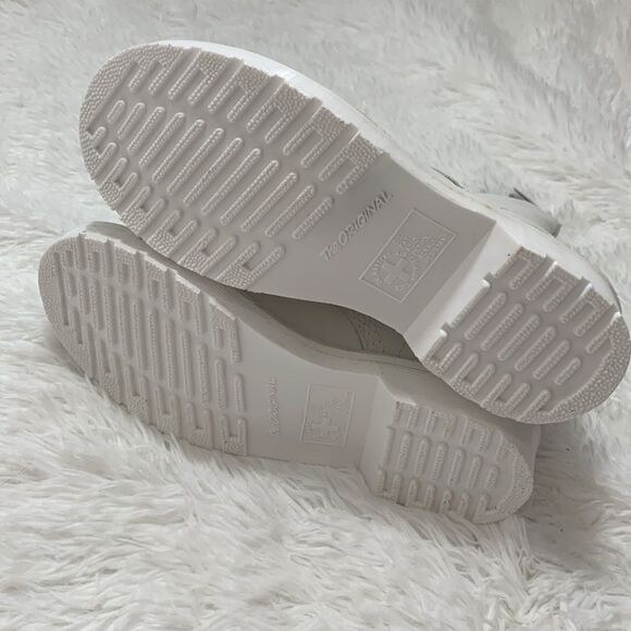 Dr. Martens Women’s 1460 Pascal Mono White Leather Lace Up Combat Boots Sz 6 - Picture 8 of 10